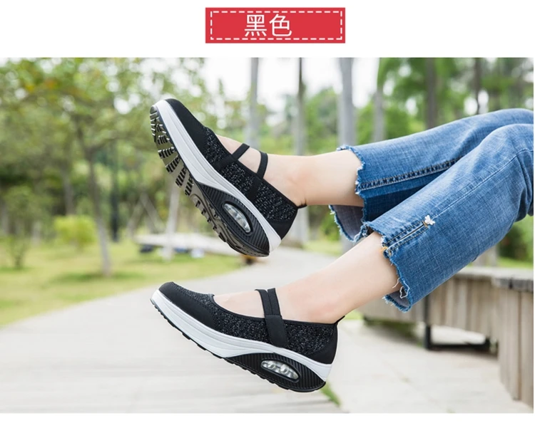 Women Mesh Air Cushion Shake Female Thick Bottom Summer Soft Casual Deodorant Hollow Pharmacy Hospital Nurse Work Shoes