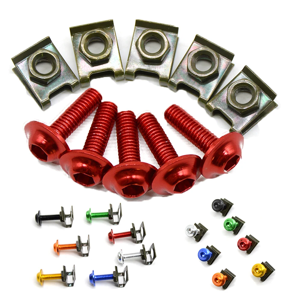 

For Yamaha YZF R1 R3 R6 R15 R25 R125 R1M 5 pieces 6mm motorbike screwse body fairing