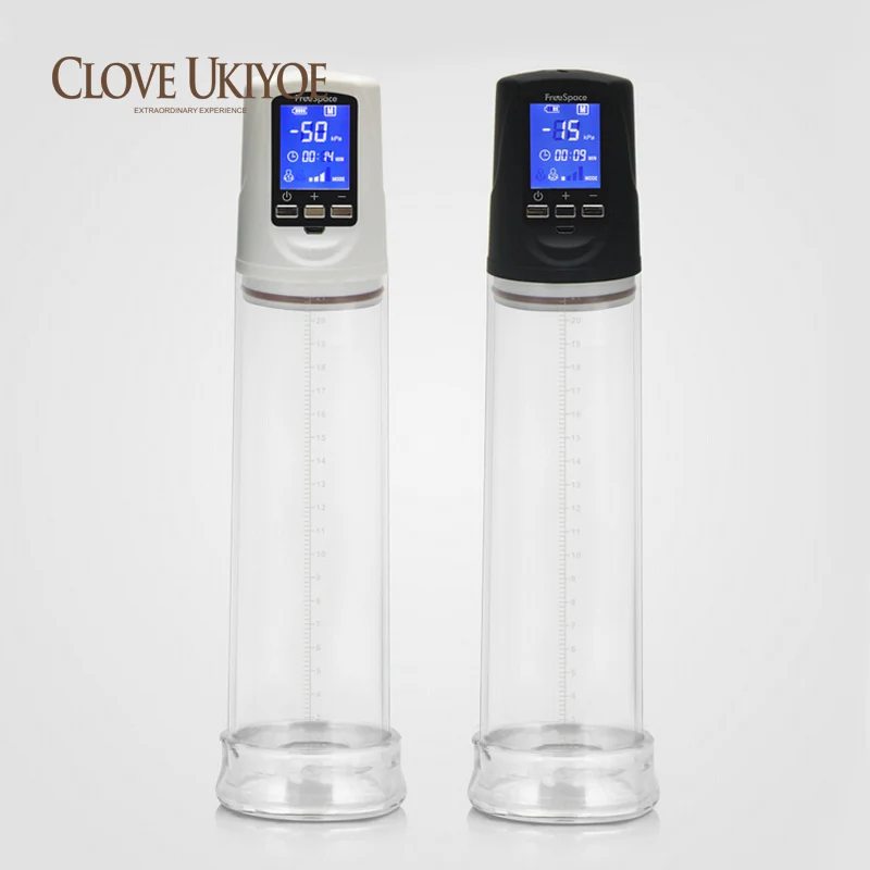 Aumento de pene LED Cristal líquido potente Usb recargable automático aumento de pene bomba potenci