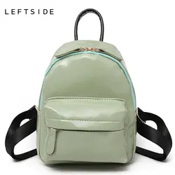 LeftSide 2018 Карамельный цвет Обувь для девочек Packbag модные женские туфли рюкзак Лакированная кожа мини Рюкзаки милые дети Back Pack Розовый Черный