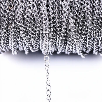 

3.5*5mm Stainless Steel Cable Curb Chain Link in Bulk for Necklace Jewelry Accessories DIY Jewelry Findings Making Wholesale