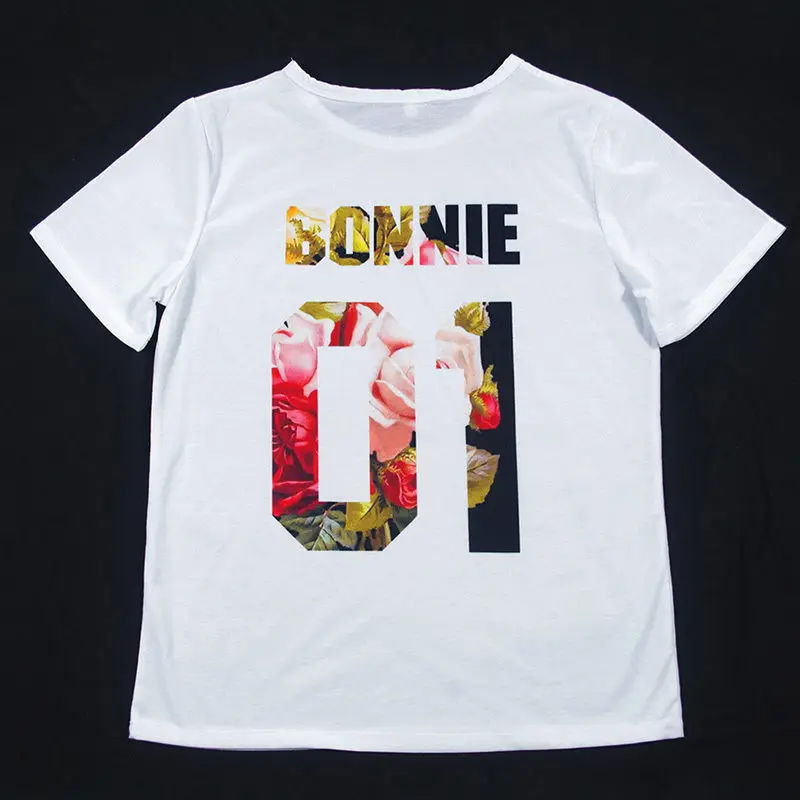 Tanie Lato 2019 z krótkim rękawem Plus rozmiar druku mężczyzna T koszula lato Bonnie i Clyde z krótkim rękawem odzież dla par walentynki prezent T