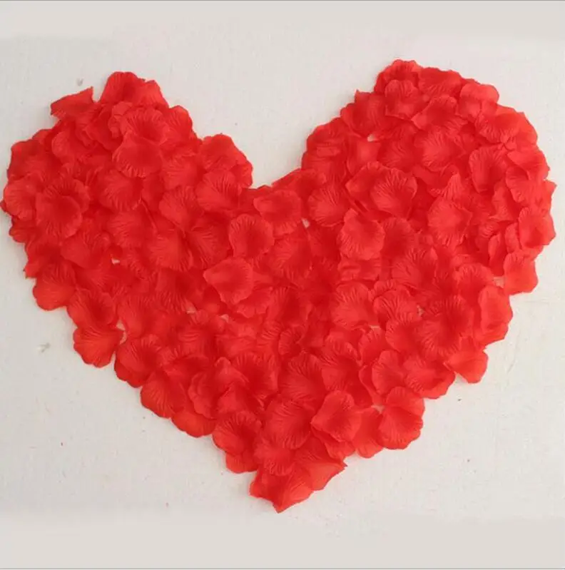 500 шт/партия шелковые лепестки роз для свадьбы украшение для вечеринки в день рождения романтические искусственные лепестки роз Свадебные цветы розы - Цвет: Красный