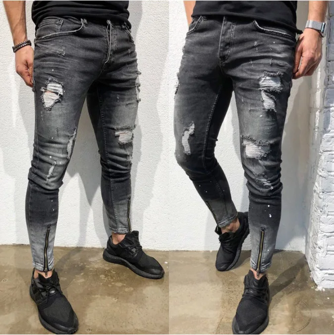 Modis Pantalones Vaquero Hombre черные джинсы мужские джинсовые комбинезоны с несколькими карманами рабочие брюки мужские готические черные рваные джинсы мужские