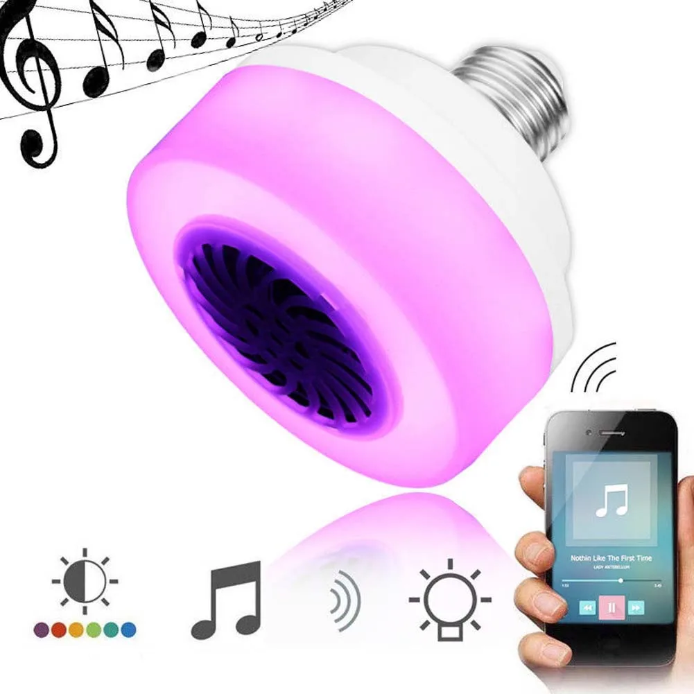 

LED Wireless Bluetooth Speaker Lights Colorful Bulb Light Lamp Phone Control Play Music JD9 WWO66