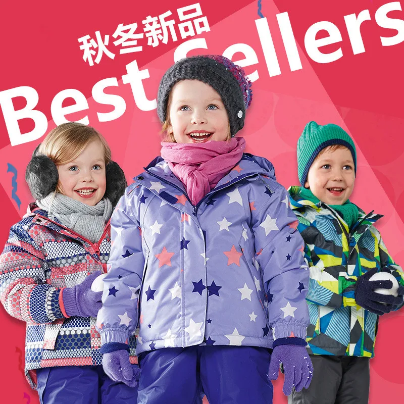 

2019 New Outdoor Clothing Children Skiing Jacket Boys Girls Waterproof Cotton Padded Snow Coat Baby Girl Fleece Warm Parka Coat