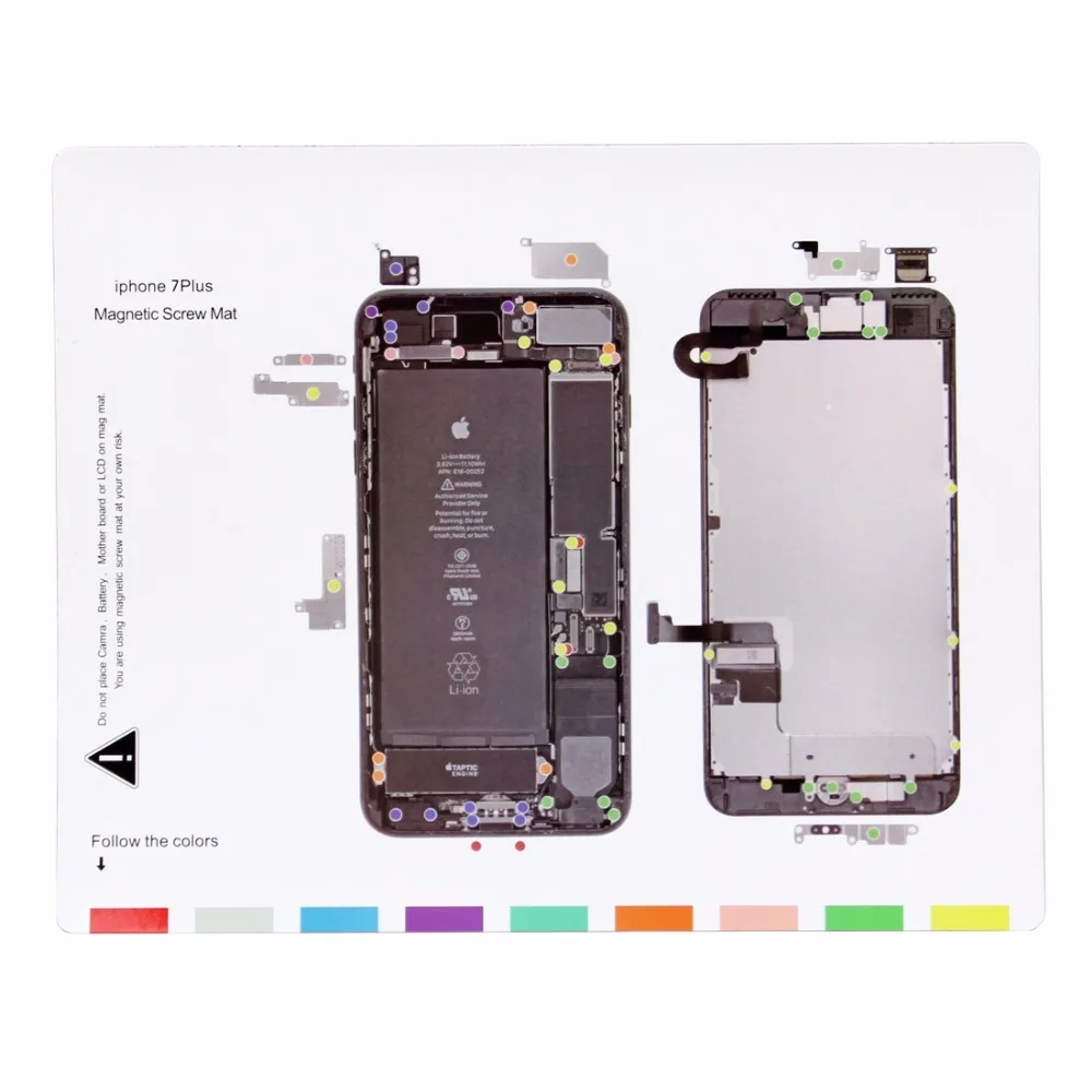 Магнитная винты коврик для iPhone 7 Plus, Размеры: 24,5 см x 20 см
