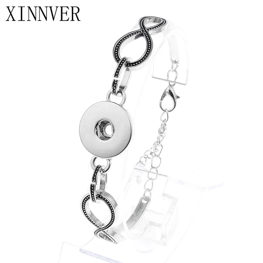 

Hot Sale Snap Button Bracelet Fashion DIY Charms Bracelets & Bangles 18MM Metal Snap Buttons Jewelry Bracelets For Women