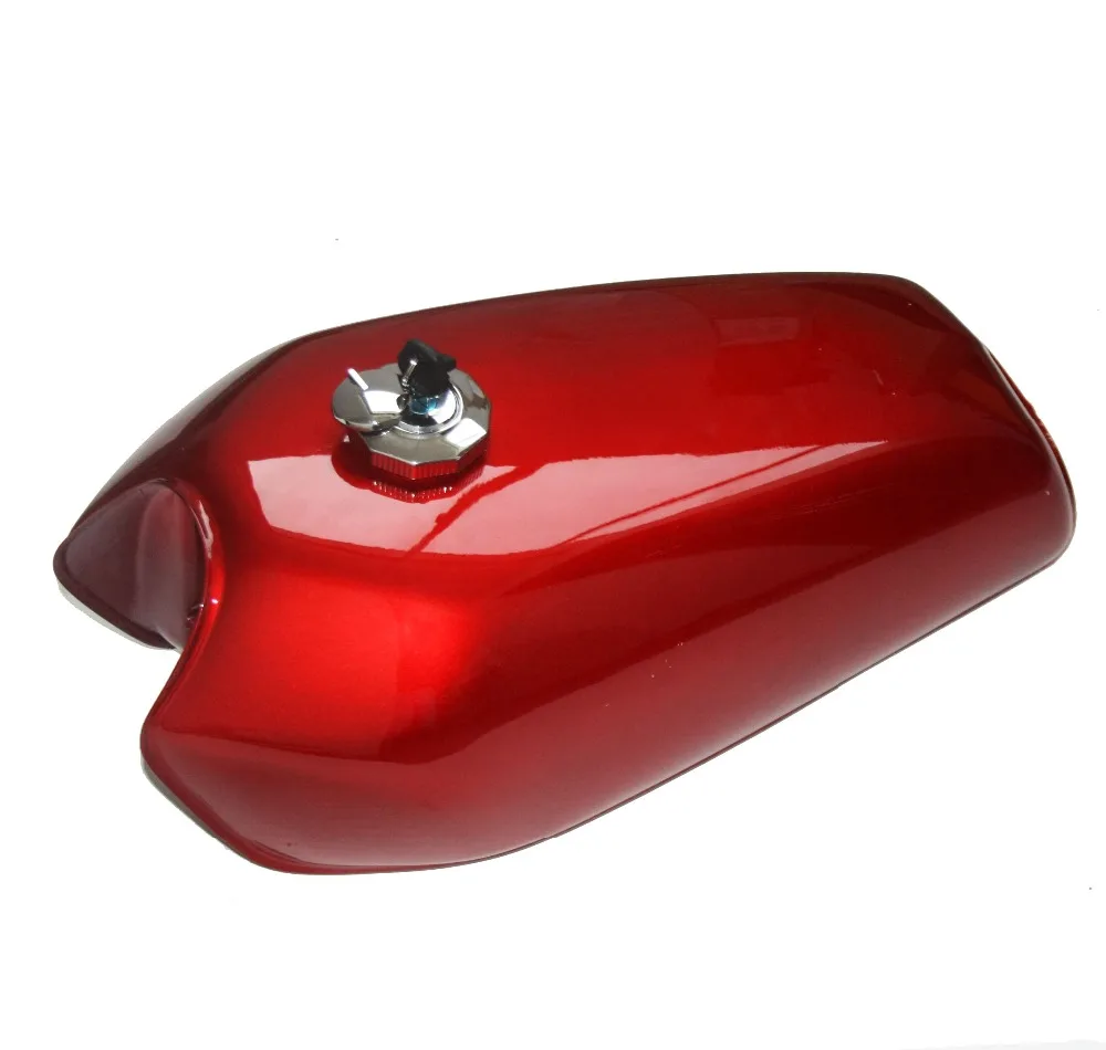 

Universal Red 9L Gallon Motorcycle Cafe Racer Retro Fuel Gas Tank w/Tap+Key+Cap Switch For Honda CG125 CG125S CG250 New