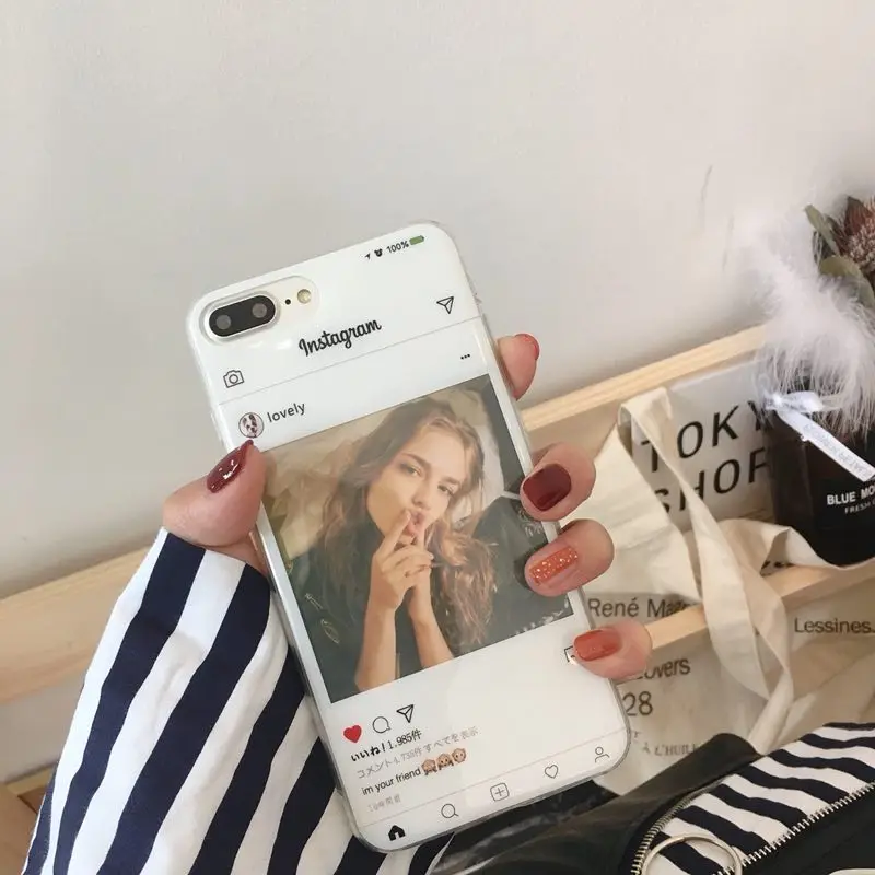 

DIY Small Photos Phone Case For iPhone X 7 8 6 6s Plus Simple Cardboard Transparent Clear Soft Back Cover for iPhone XS Max XR