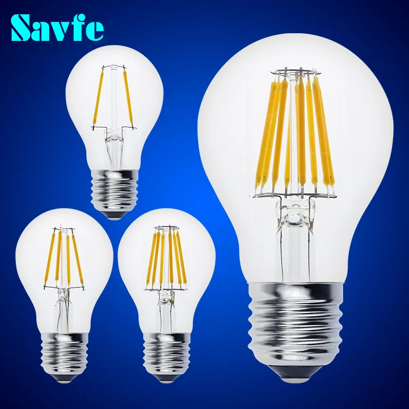 

100pcs Antique A60 LED Edison Bulb E27 E14 Vintage LED Bulb Lamp 220V Retro LED Filament Bulb Candle Bulb Spotlight