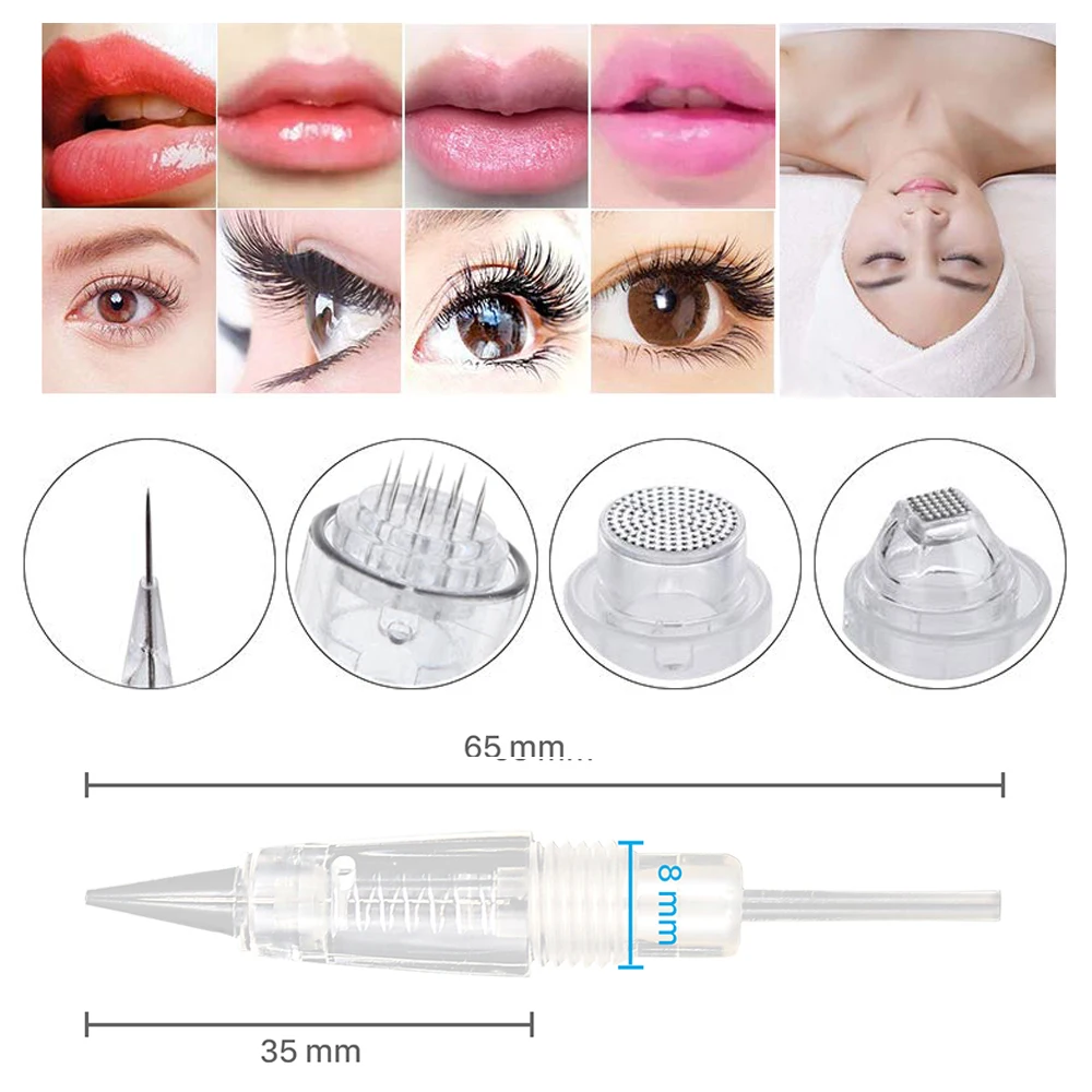 

Disposable Tattoo Ink Cartridges For Permanent Makeup Eyebrows Lip Eyeliner Mezoroller Nano Cartridges For Microneedling