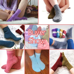 Image 3 - 10Pairs/Lot Eur36 42 Women Fashion Colorful Terry Socks Winter Thick Warm Combed Cotton Socks Female Hot s332