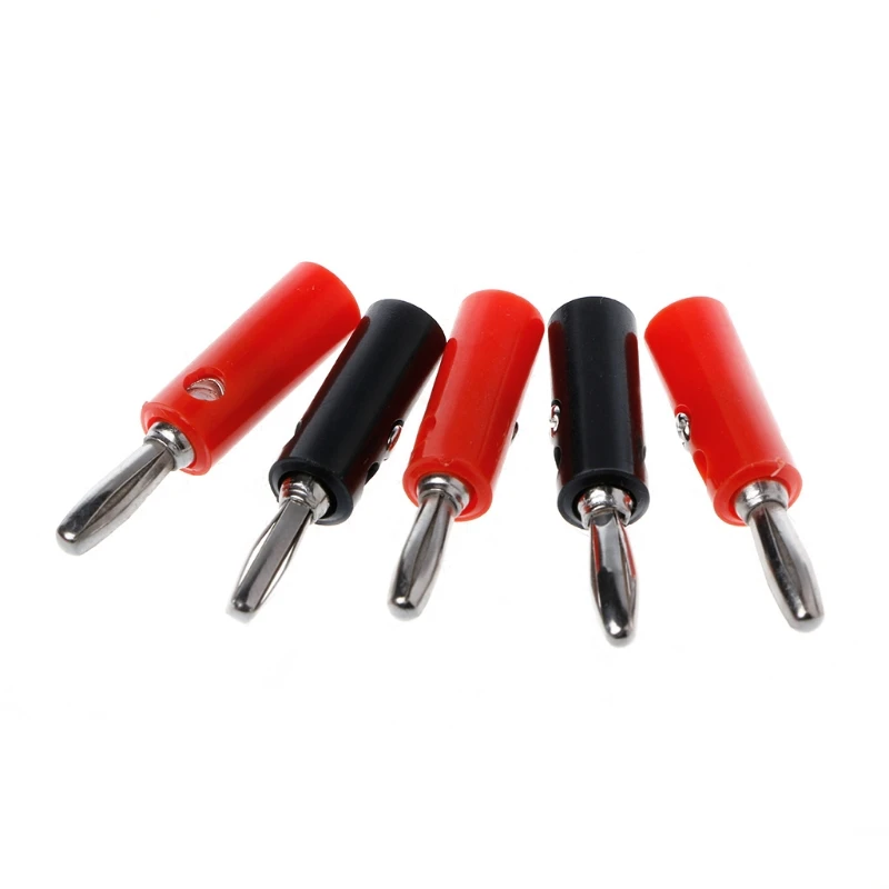 

50Pcs 4mm Banana Plug Connector Jack Screw-type Banana Head Black+Red -B119