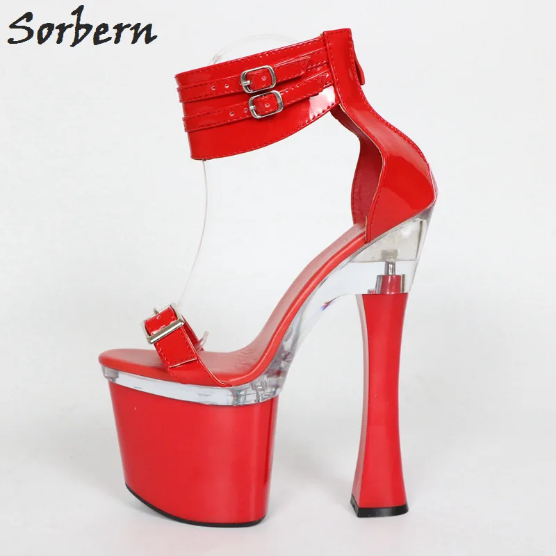 Rot Sommer 18 Heel WeiFarben Sandale Schuhe RotSilber Frauen Damen Kn Plattform Block Offene Dicke chelriemen CM Heels High spitze Schwarz iwZPkuOXT