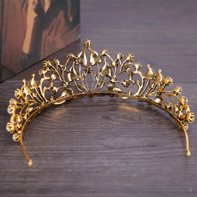 JaneVini элегантный, Свадебный, для невесты Тиара Оголовье бисером принцесса Pageant винтажная Корона невесты диадема для женщин Jewelry аксессуары для волос
