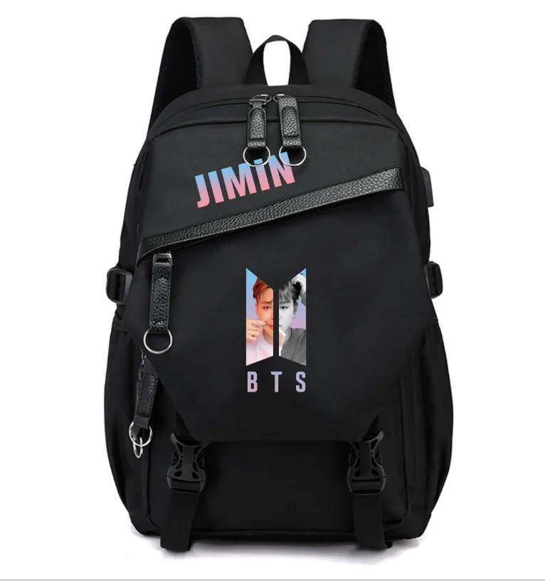 

FASHION COOL Bangtan Backpack Bag School Book Zipper Bags Laptop Backpack Boy Girls V and jimin Kpop army