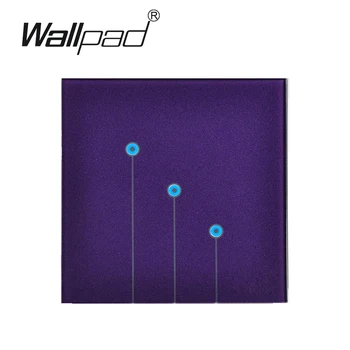 

Purple 3 Gang 1 Way Switch Tempered Glass Touch SwitchTouch Light Switch Single Touch Control Wall Switch Free Shipping