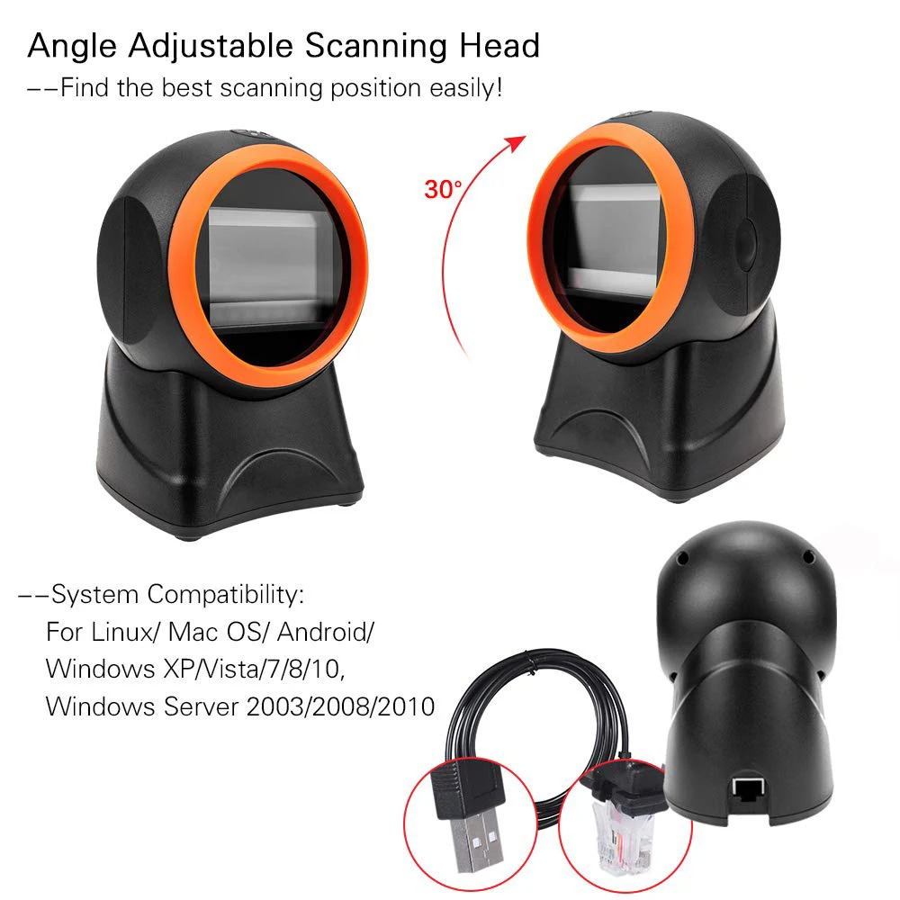 ISSYZONEPOS 1D 2D سطح المكتب حر اليدين USB ماسح الباركود المحمول الدفع شاشة الكمبيوتر احادي قارئ المسح بيانات مصفوفة