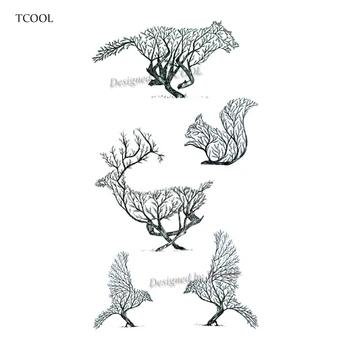 

HXMAN Deer Women Temporary Tattoo Sticker Tattoos for Waterproof Men Fashion Body Art Kids Girls Hand Fake Tatoo 10.5X6cm A-196