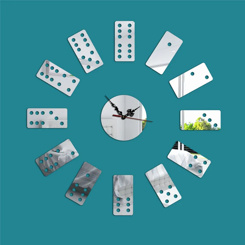 Зеркальные настенные часы Domino Стикеры для телевизора трехмерные декоративные