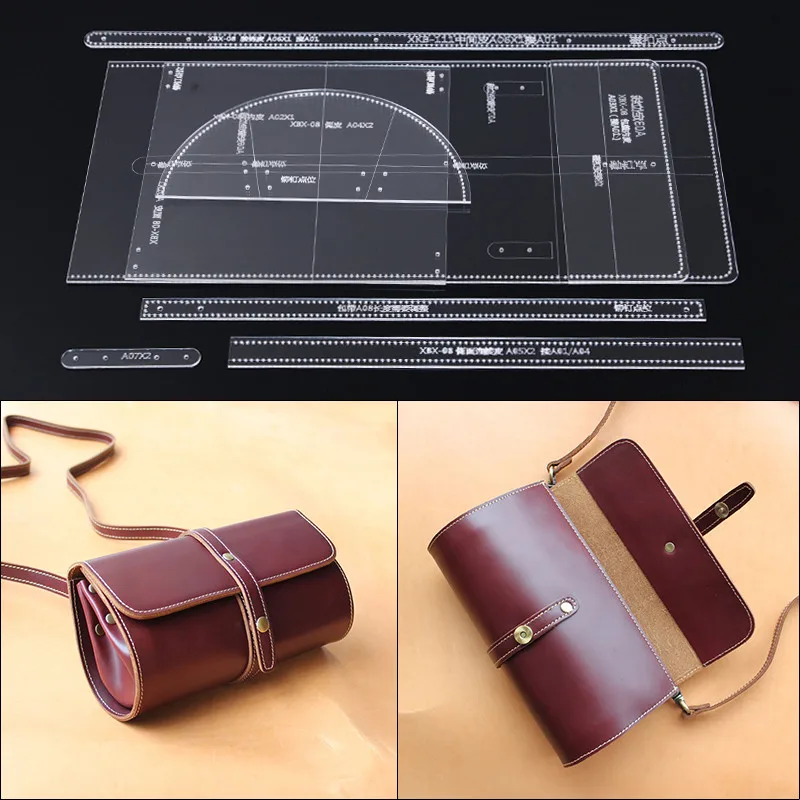

1 Set One-shoulder bag oblique bag acrylic type / drawing package design paper type DIY / manual leather tool special template