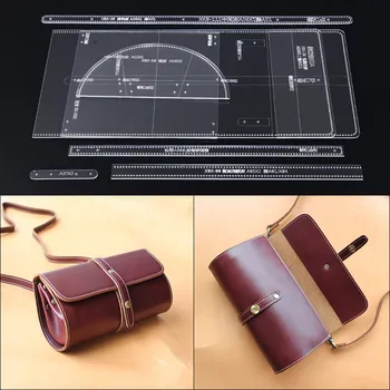 

1 Set One-shoulder bag oblique bag acrylic type / drawing package design paper type DIY / manual leather tool special template