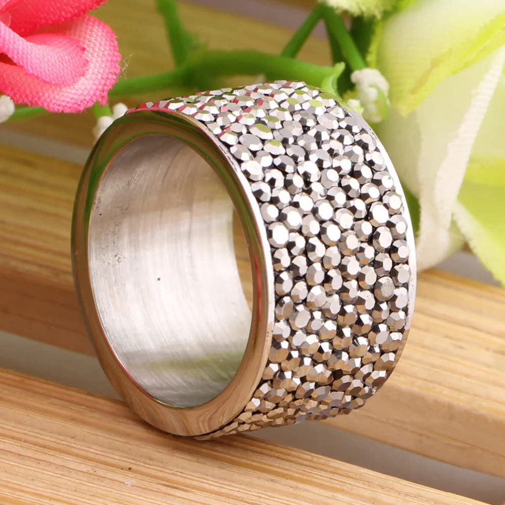 8 рядные хрустальные кольца для женщин, шикарное кольцо с австрийскими кристаллами, женское украшение из нержавеющей стали, аксессуары