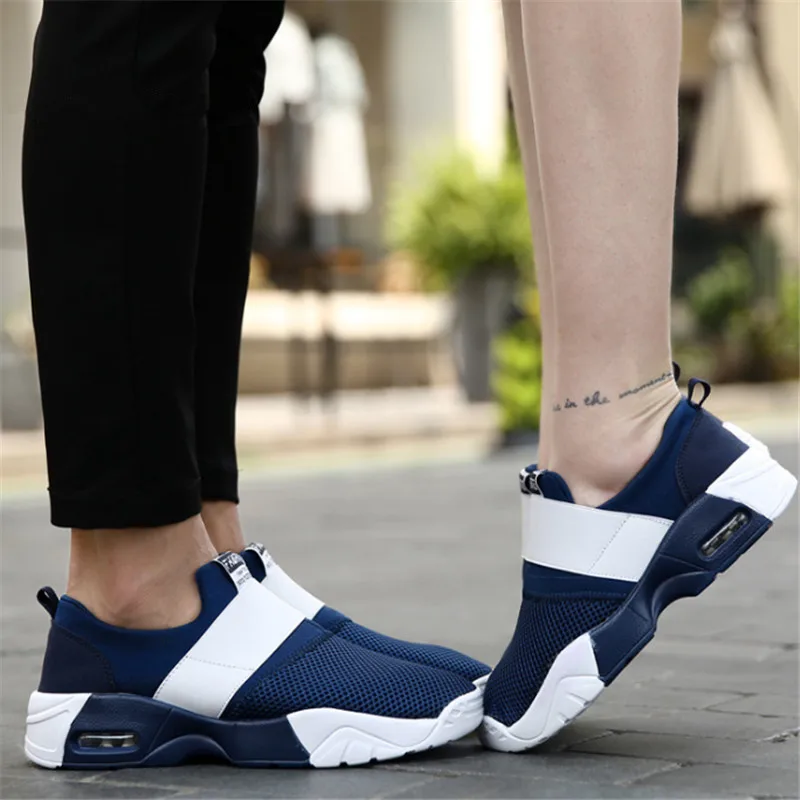 

Sneakers Men Flat Casual shoes Man mesh cloth Unisex loafers Air cushion damping zapatos mujer chaussure homme tenis feminin
