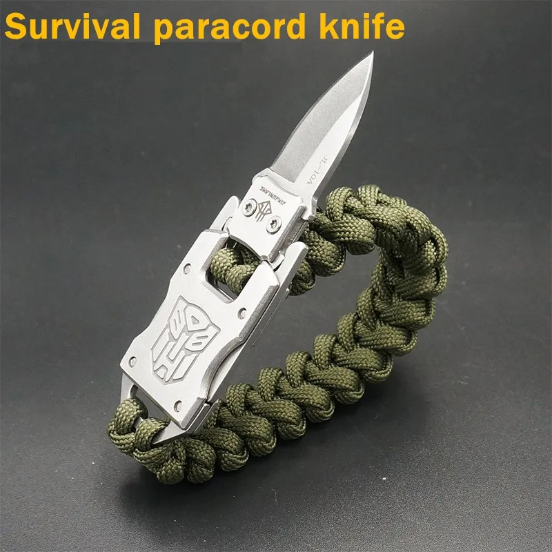 

Outdoor Survival Bracelet Paracord Self Defense Knife Multi Function Bracelet, Wrap Umbrella Rope Multifunctional Bracelet