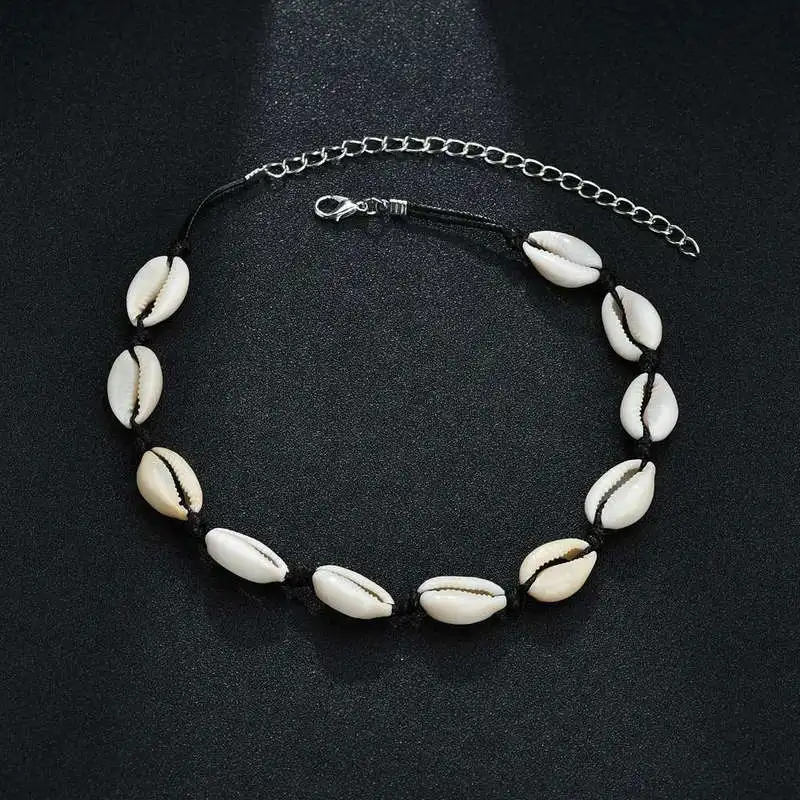

Ethnic style bohemian sea shell choker necklace rope chain strand bead necklace tassel summer beach chokers statement jewelry