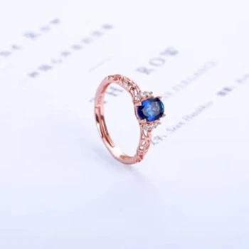 

gemstone fine jewelry factory wholesale 5x7mm oval shape 925 sterling silver natural blue topaz crystal ring for women gift