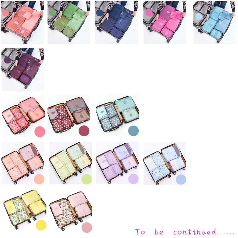 6 قطعة/المجموعة العلامة التجارية السفر حقيبة التخزين مجموعة للملابس مرتب منظم الحقيبة حقيبة المنزل خزانة مقسم الحاويات المنظم