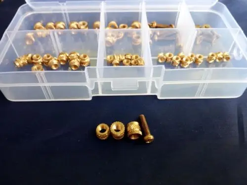

70pcs M3 M4 Double Twill Injection Molded Copper Nuts Insert Nut Phillips Screws High Quality