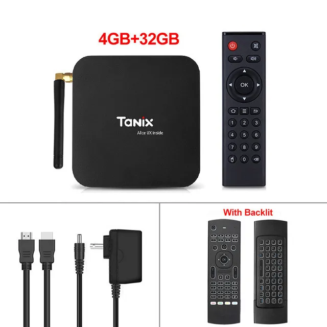 Tanix TX6 Android 9,0 ТВ-приставка Allwinner H6 Четырехъядерный 4G 32G/64G 2,4G+ 5G Wifi ТВ-приставка 4K HD BT 4,1 Google Smart медиаплеер - Цвет: 4G32G EN MX3 Backlit