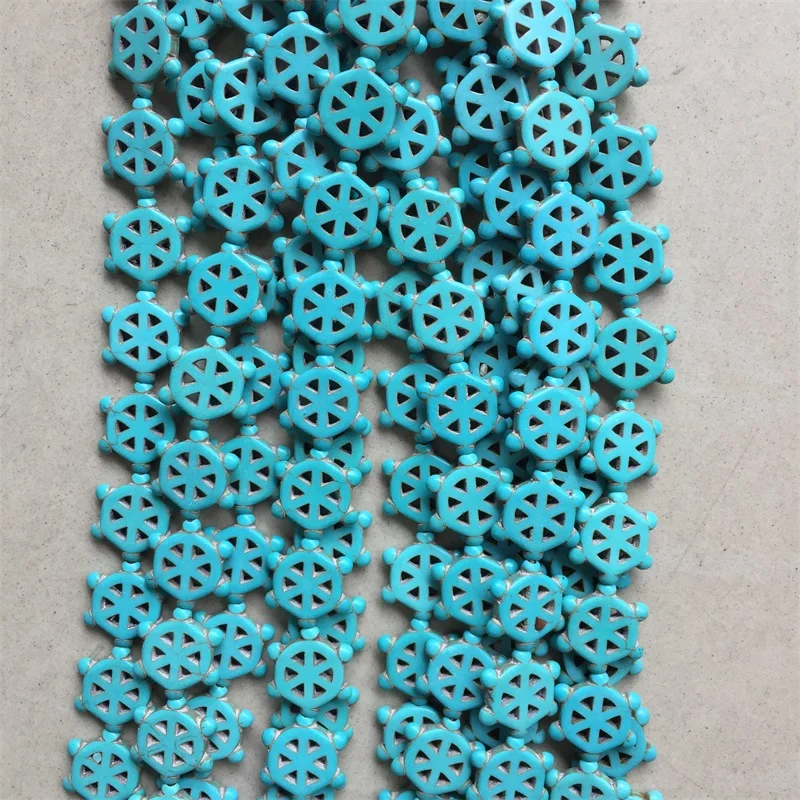 18 мм бирюзовые якори в форме руля белого синего цвета Howlite морской звезды