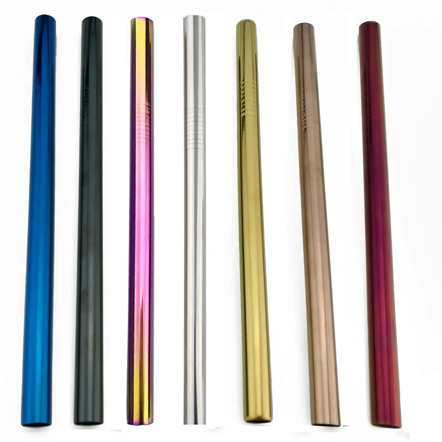 25cm Stainless Steel Spoon Straw with Cleaning Brush,Eco Friendly and Reusable Spoon Straws,Long Metal Drinking Straws for Cocktail and Bubble Tea,Coffee Set of 4