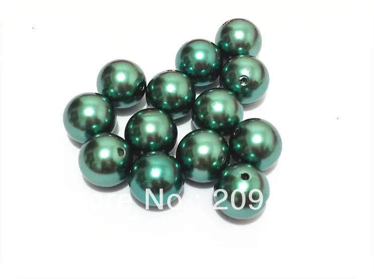 

20mm 100pcs/lot Peacock Blue Chunky Round Imitation Pearl Acrylic Beads For Kids Jewelry Making