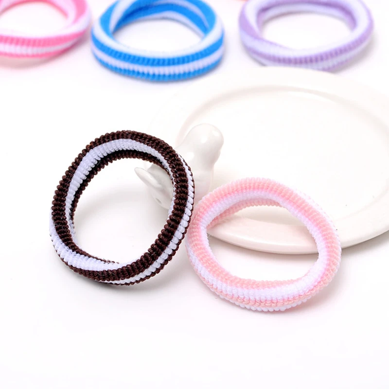 Women Seamless High Elastic Hair Ropes Random Color Small Striped Towel Ring Matching Head Bundle Hair Accessories New Wholesale Women Seamless High Elastic Hair Ropes Random Color Small Striped Towel Ring Matching Head Bundle Hair Accessories New Wholesale