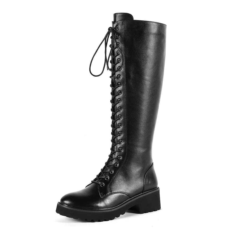 Doratasia/Новые брендовые сапоги из натуральной кожи, большие размеры 34-43, Осень-Зима Женская обувь высокие сапоги до колена женская обувь
