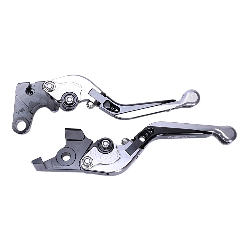 Titanium and black Аксессуары для мотоциклов алюминиевые Cnc Складные Выдвижные тормозные рычаги сцепления для Yamaha 07 Mt 07 Fz-07 Fz 07 - Цвет: Titanium and black