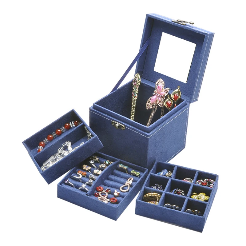 

Korean Style Edition Three Layers Deer Flannel Jewelry Box/Jewelry Case/Storage Box