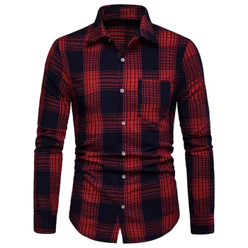 

Plaid Shirt 2019 New Autumn Winter Checkered Shirt Men Shirts Long Sleeve Programmer Chemise Homme Male Casual Business Shirts