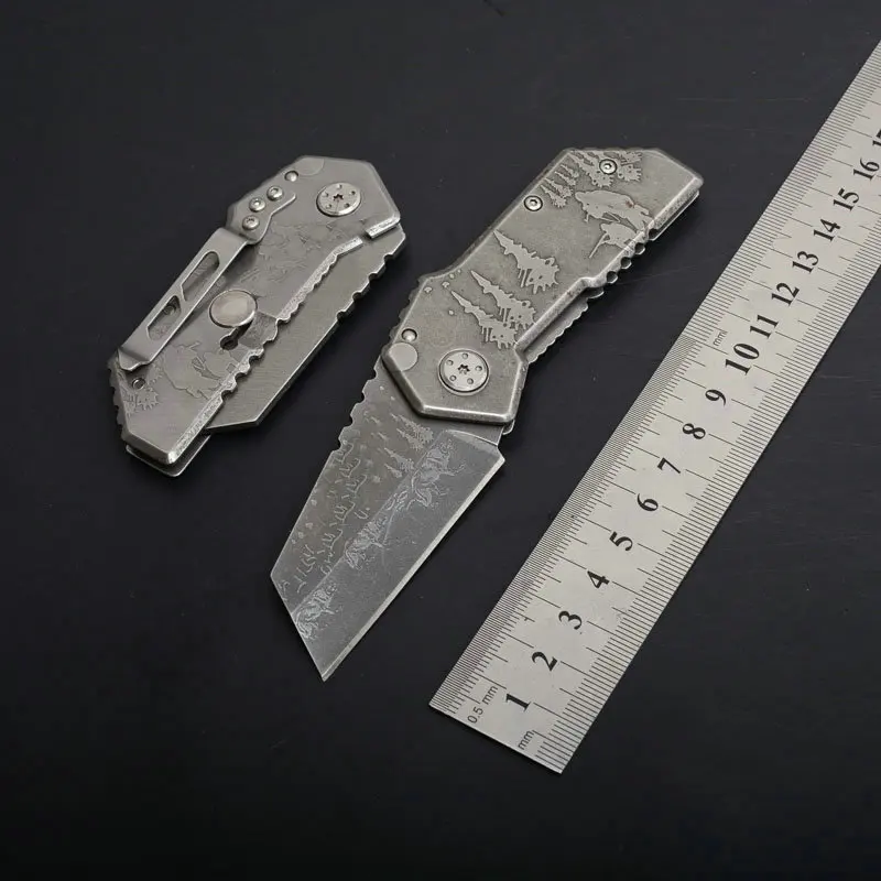 

Hysenss S288D 3D Pattern Stonewashed Tactical Folding Knife Outdoor Camping Hunting Survival Pocket EDC Tools Utility Knife