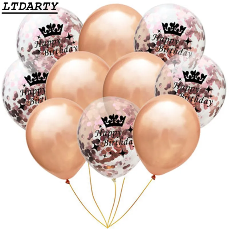 

10pc Inflatable Confetti Balloons 12Inch Latex Clear Birthday Balloon 18 30 40 50 60 Anniversary Wedding Decoration Party Favors