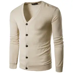 Gnibiel Для мужчин классический пуловер Свитера Мода осень сплошной Цвет высокое качество кардиган с v-образным вырезом Повседневное пальто