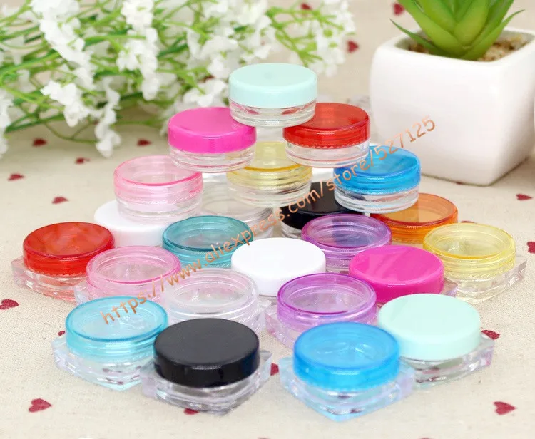 

2g PS empty Cream Jar, Cosmetic Container, Sample Jar,Display Case,Cosmetic Packaging ,2g Mini plastic bottle small tin