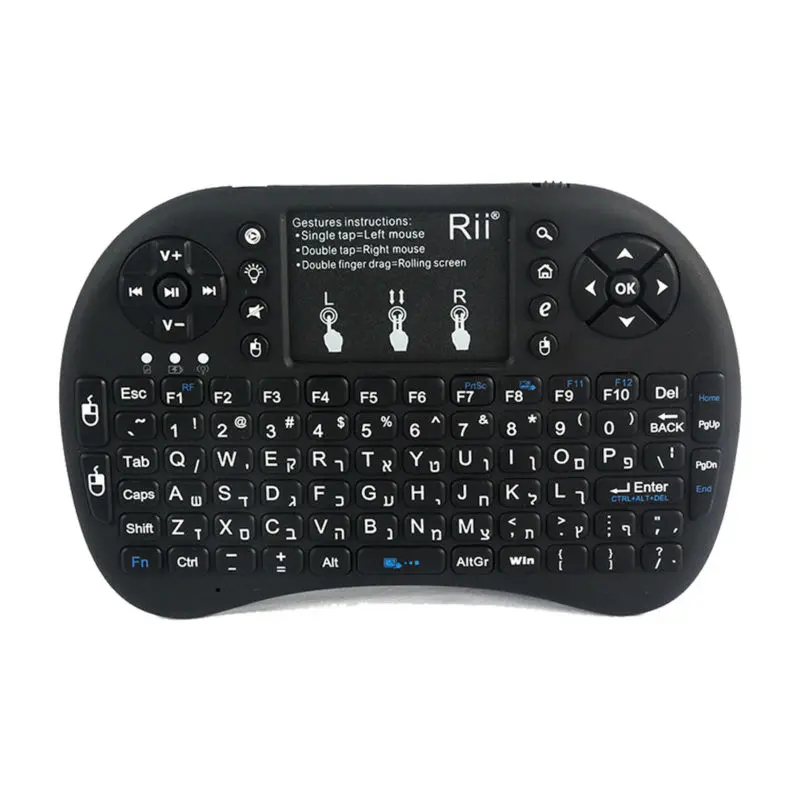 Goedkoop Backlit Toetsenbord Mini Rii i8 + 2.4Ghz Draadloze Air Mouse Engels Hebreeuws Russisch Spaans Toetsenbord Afstandsbediening voor TV BOX PC