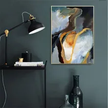 

AtFipan Color blocks Oil Painting Canvas Print Art Hand Painted Wall Pictures For Living Room Home Decor Watercolor Painting