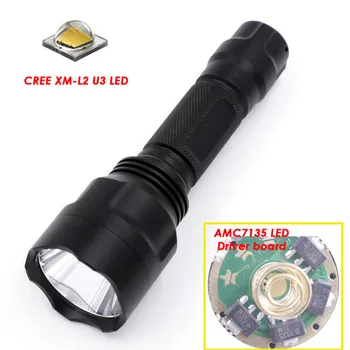 

Manta Ray C8 AMC7135x8/10/12 led flashlight CREE XM-L2 U3 LED flashlight waterproof lanterna torch Warm/Neutral/Cool white Light